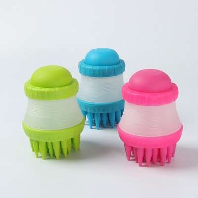 Pet Cleaner Massage Silicone Brush Dog Cat Bathing Brushes With Shampoo