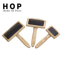 Bamboo Pet hair remover pet brush for dog and cat