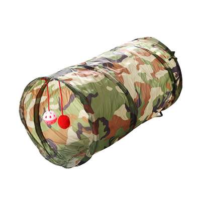 Intetactive camouflage army green small pet toy cat tunnel tube foldable