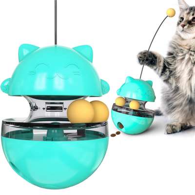 New lucky cat tumbler track ball interactive pet cat food feeding toy