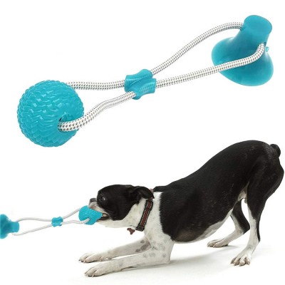 Interactive chewing biting dog toy suction cup pet molar bite ball chew toy