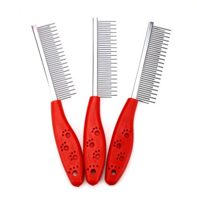 Eco-Friendly red handle foot print length pet dog hair remover roller grooming comb